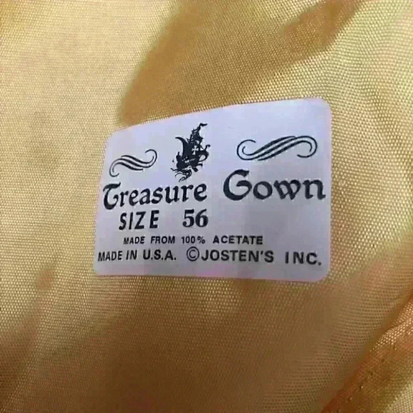 VTG Jostens unisex Vintage Yellow Gold Graduation Gown labeled size 56 - Picture 4 of 7